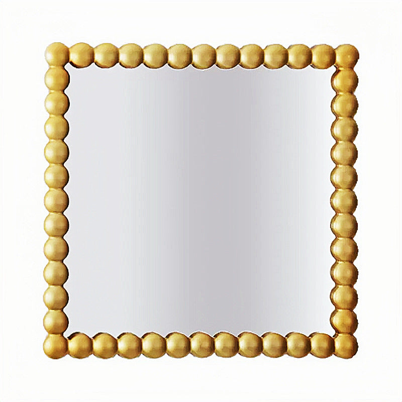 Dekorativer quadratischer Wandspiegel mit Perlenrahmen Brehn