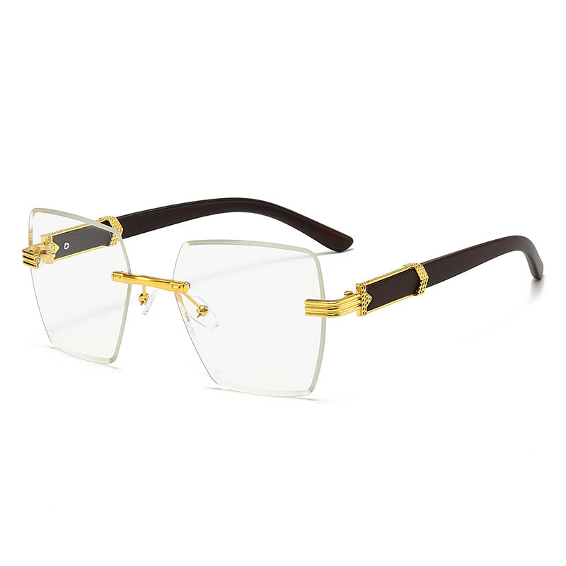 Damen extravagante quadratische Sonnenbrille mit goldenen Akzenten Brehn