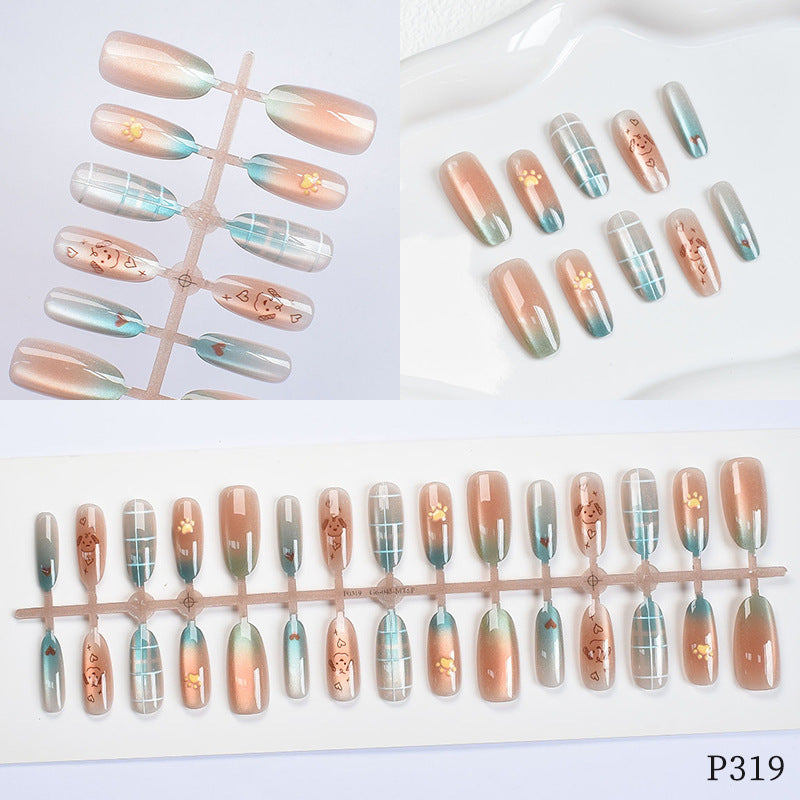 Künstlerisches dekoratives Press-On-Nagelset Brehn