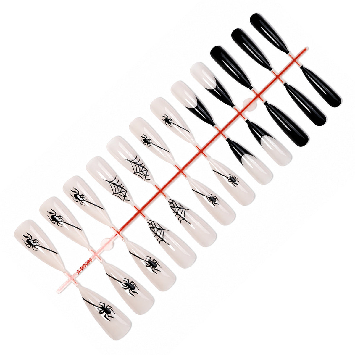 Kreatives Kunstnagelset mit Spinnen- und Spinnennetzdesign Brehn