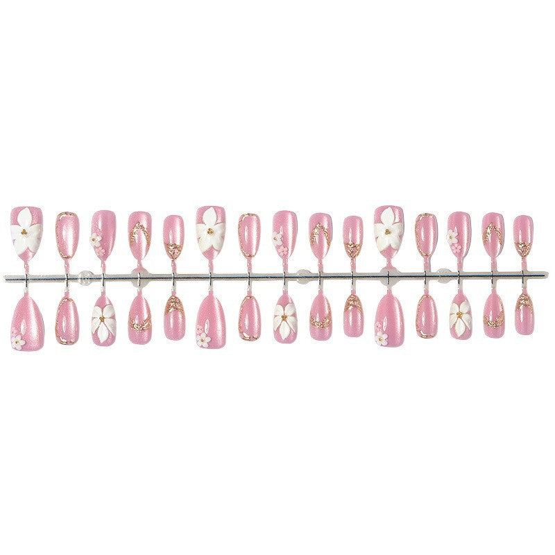 Kunstnagelset mit eleganten Blüten- und Glitzerzeichnungen Brehn