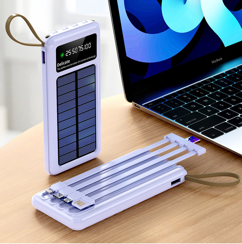 Solar Powerbank mit Multifunktionalen Ladekabeln Brehn