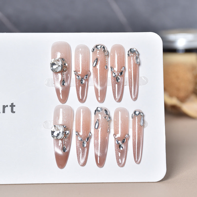 Luxus Strass-besetzte Stiletto Press-On Nägel Brehn
