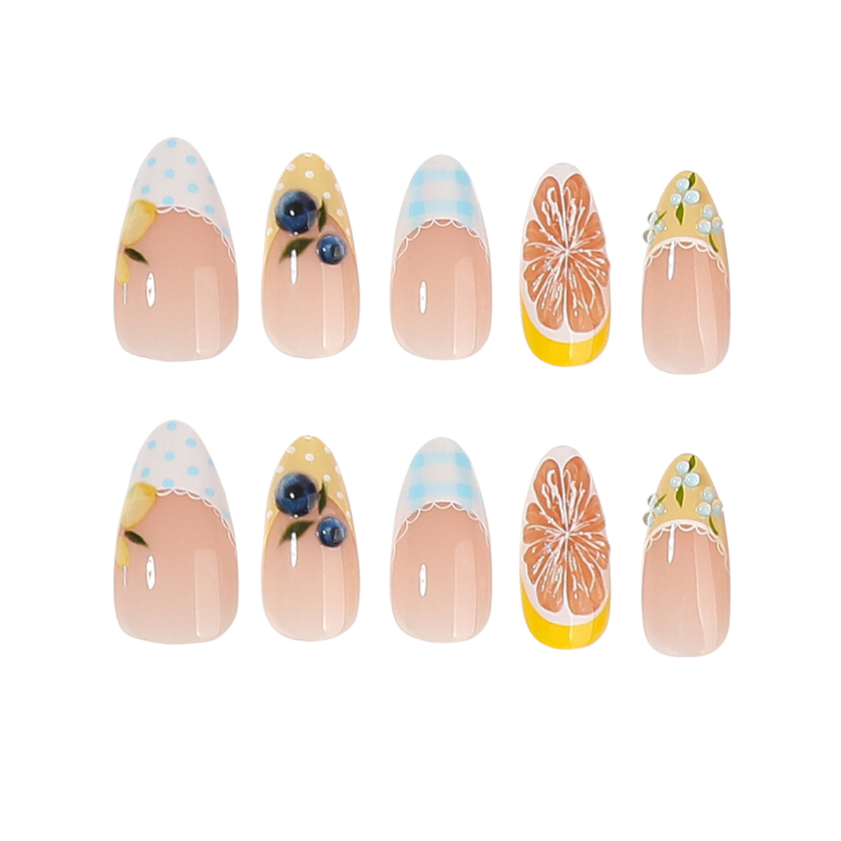 Kunstvolle Nagelverlängerungen mit kreativem Floral-Design Brehn