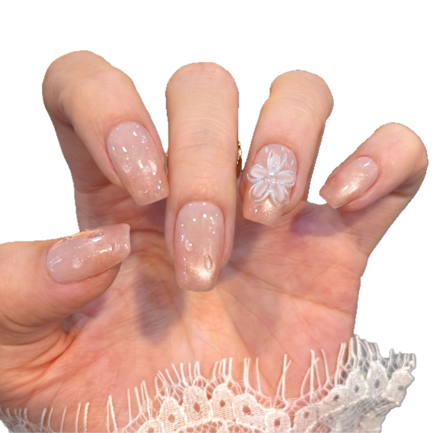 Florale verzierten Press-On Nagel-Set Brehn