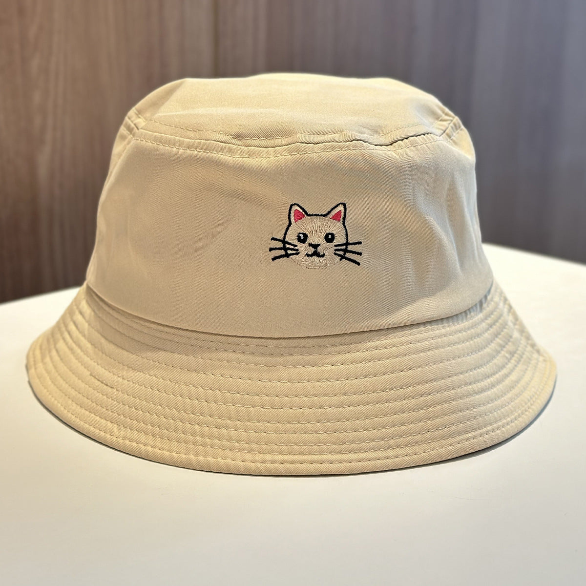 Spaß gestickter Katzen Bucket Hat