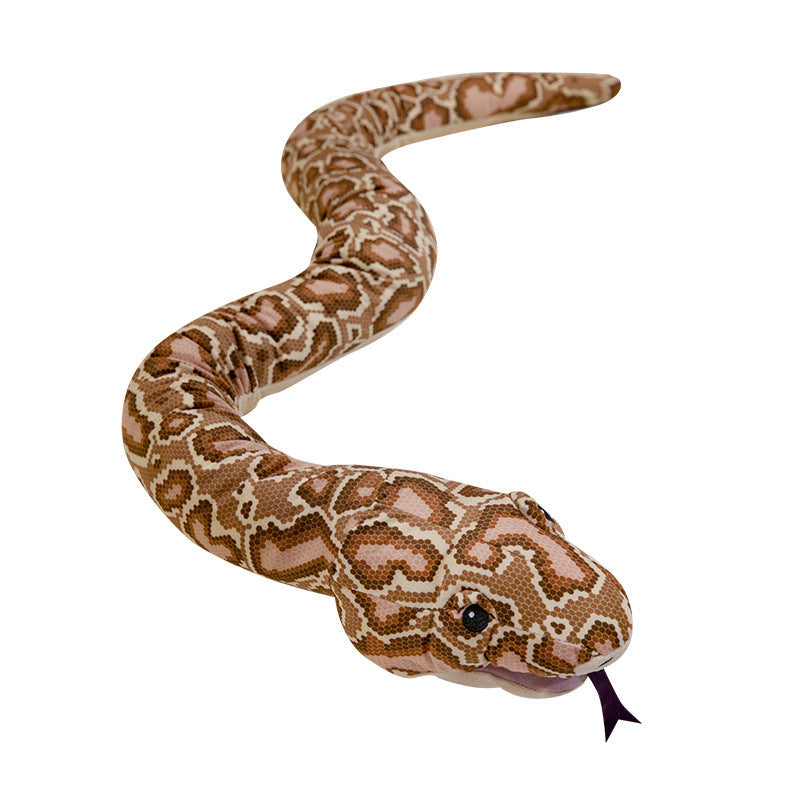 Realistisches Serpentine-Plüschkörperkissen mit weichem Stoff und bestickten Details Brehn