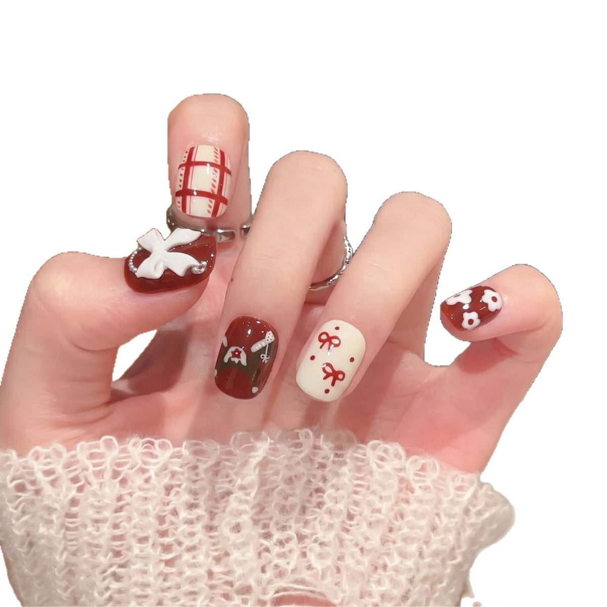 Dekoratives Press-On Nagelkunst-Set mit einzigartigen Mustern Brehn