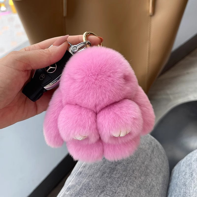 Handgefertigte, weiche Hasen-Pompon-Anhänger (Box-Edition)