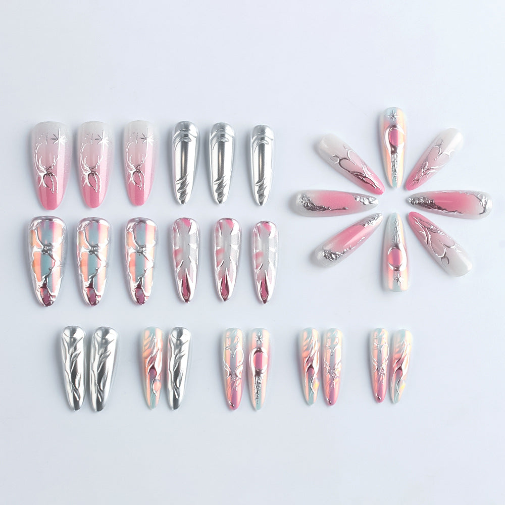 Künstlerisches Metallic Nagelkunst Design Brehn