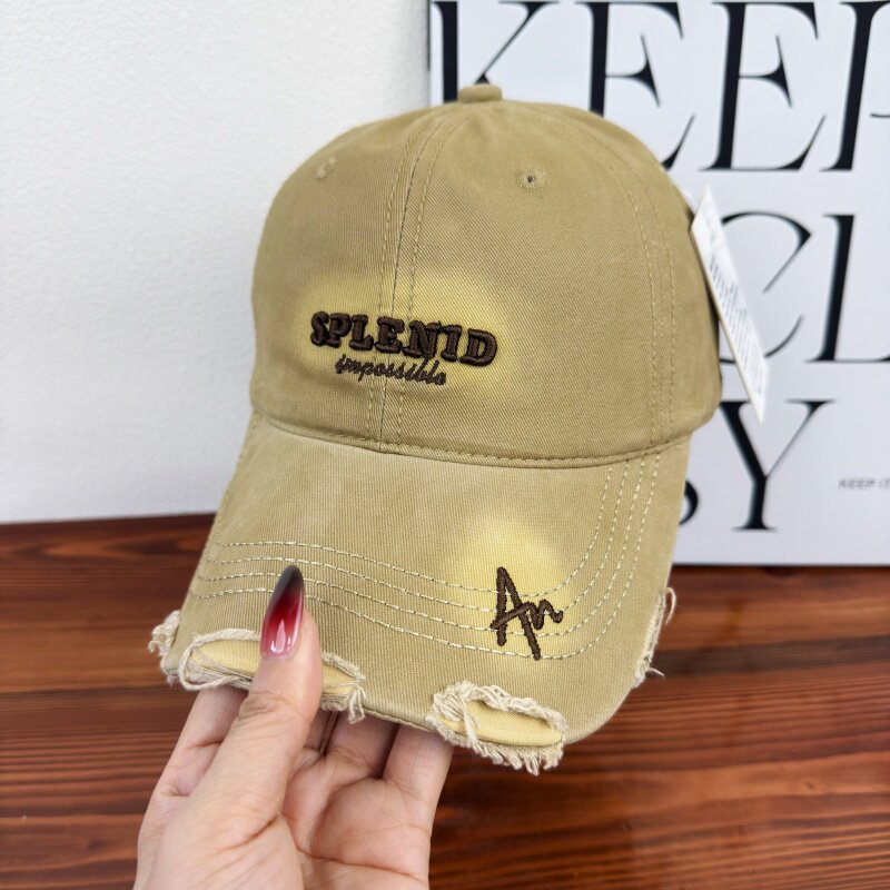 Damen Distressed Graphic Baseball Cap Brehn