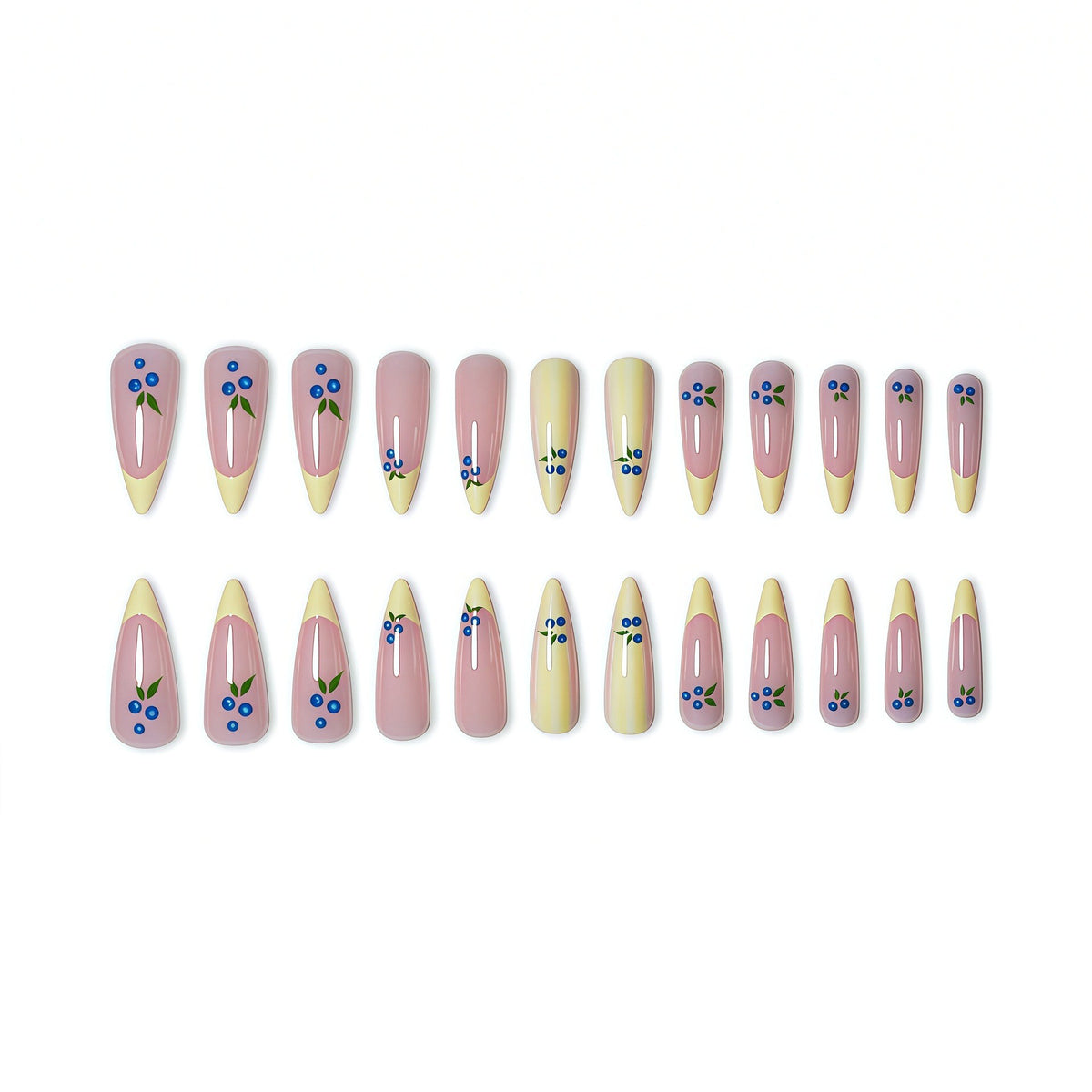 Künstlerisches Stiletto Press-On Nagelkunst Set Brehn