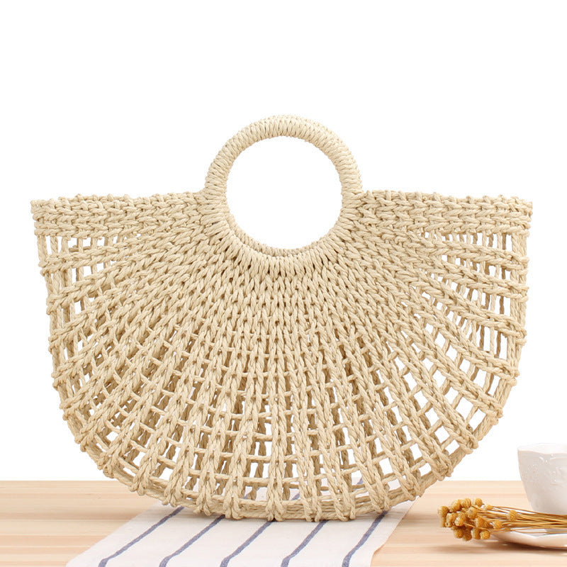 Handtasche Aus Handgearbeitetem Geflecht mit Elegantem Rundgriff Brehn