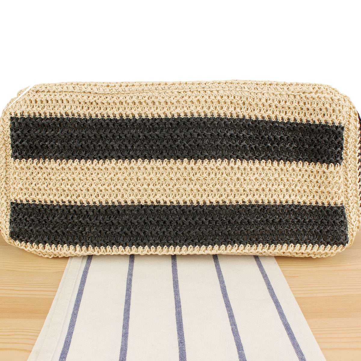 Strohtasche mit Eleganten Ledergriffen Brehn