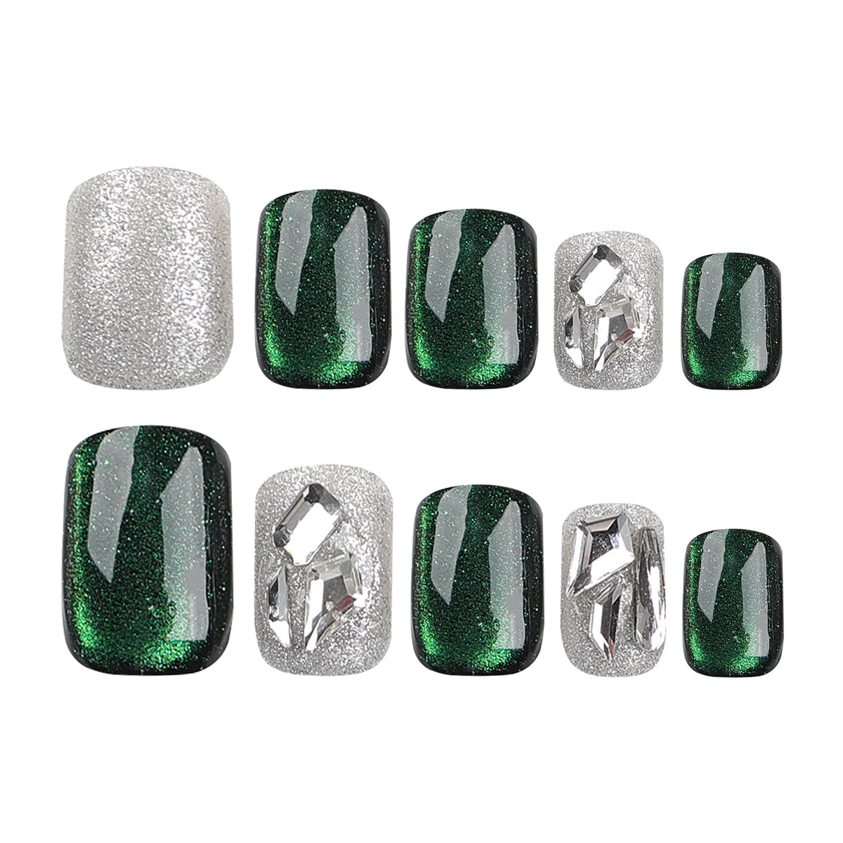 Glamouröse Nagelverlängerungen mit kreativem Glitzer-Design Brehn
