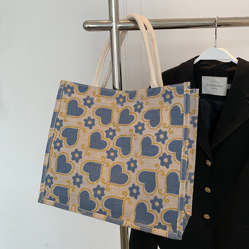 Lässige Tote-Tasche mit Herzmuster