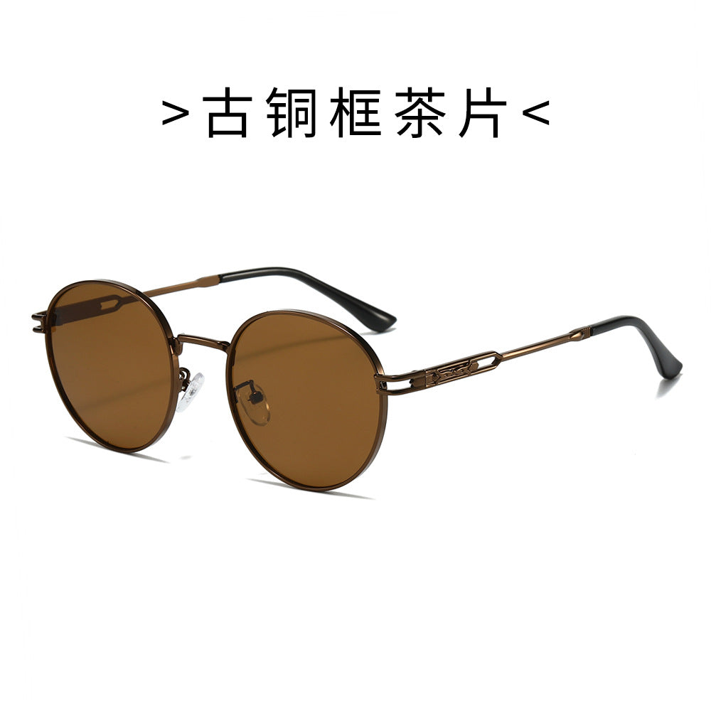 Damen Modische Sonnenbrille im minimalistischen Rundrahmen Brehn