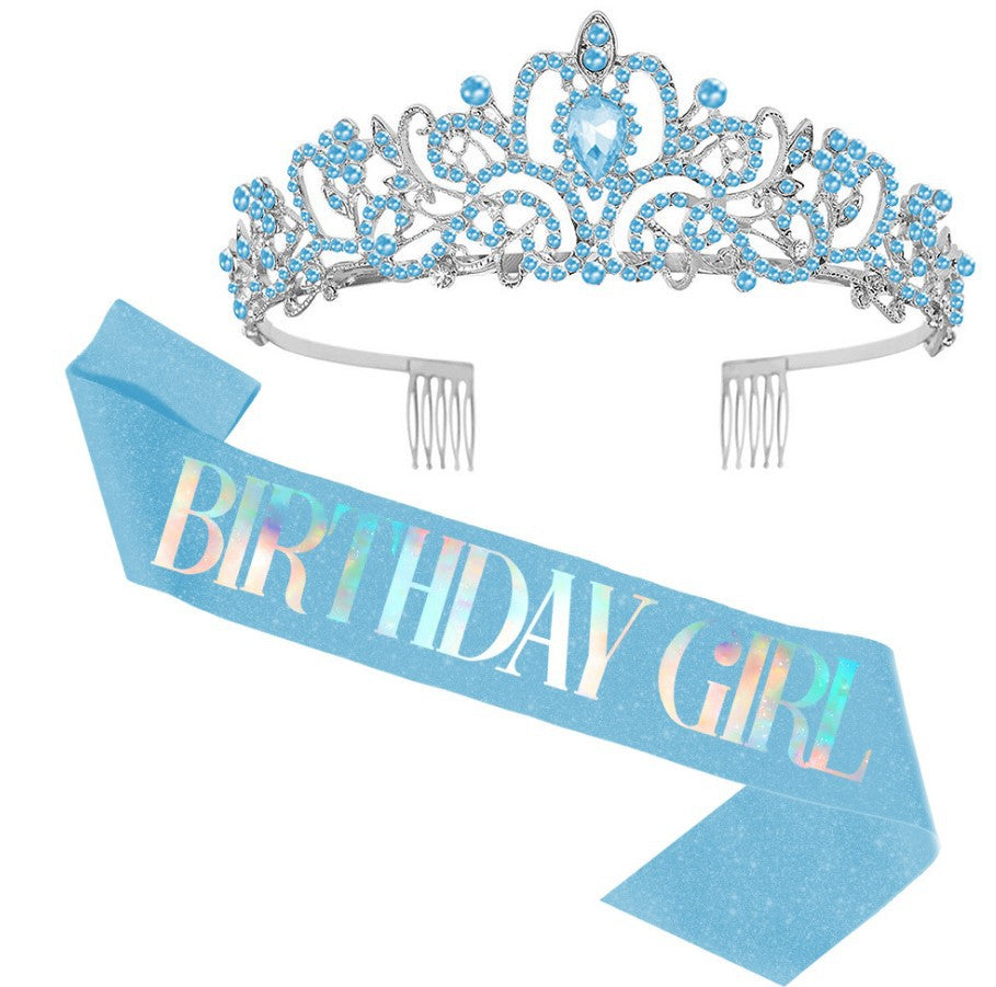 Damen Festliche Tiara mit schimmernden Strasssteinen Brehn