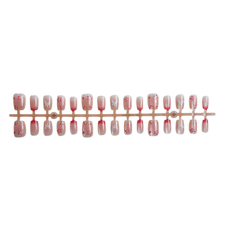 Premium Künstlerische Blumen Press-On Nagelset