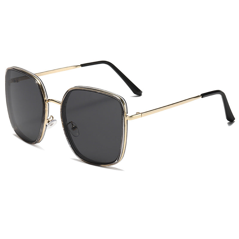 Damen quadratische Sonnenbrille mit luxuriösem Metallrahmen und UV-Schutz Brehn