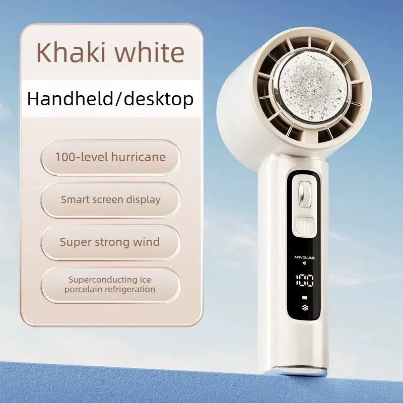 Unisex Einheitsgröße tragbarer personalisierter thermoelektrischer Mini-Luftkühler Ventilator mit Smart-Display und einstellbarem Wind Brehn