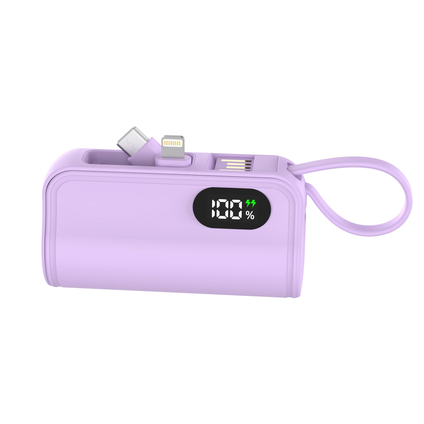 Powerbank mit Integriertem Ladekabel und Digitaler Anzeige Brehn