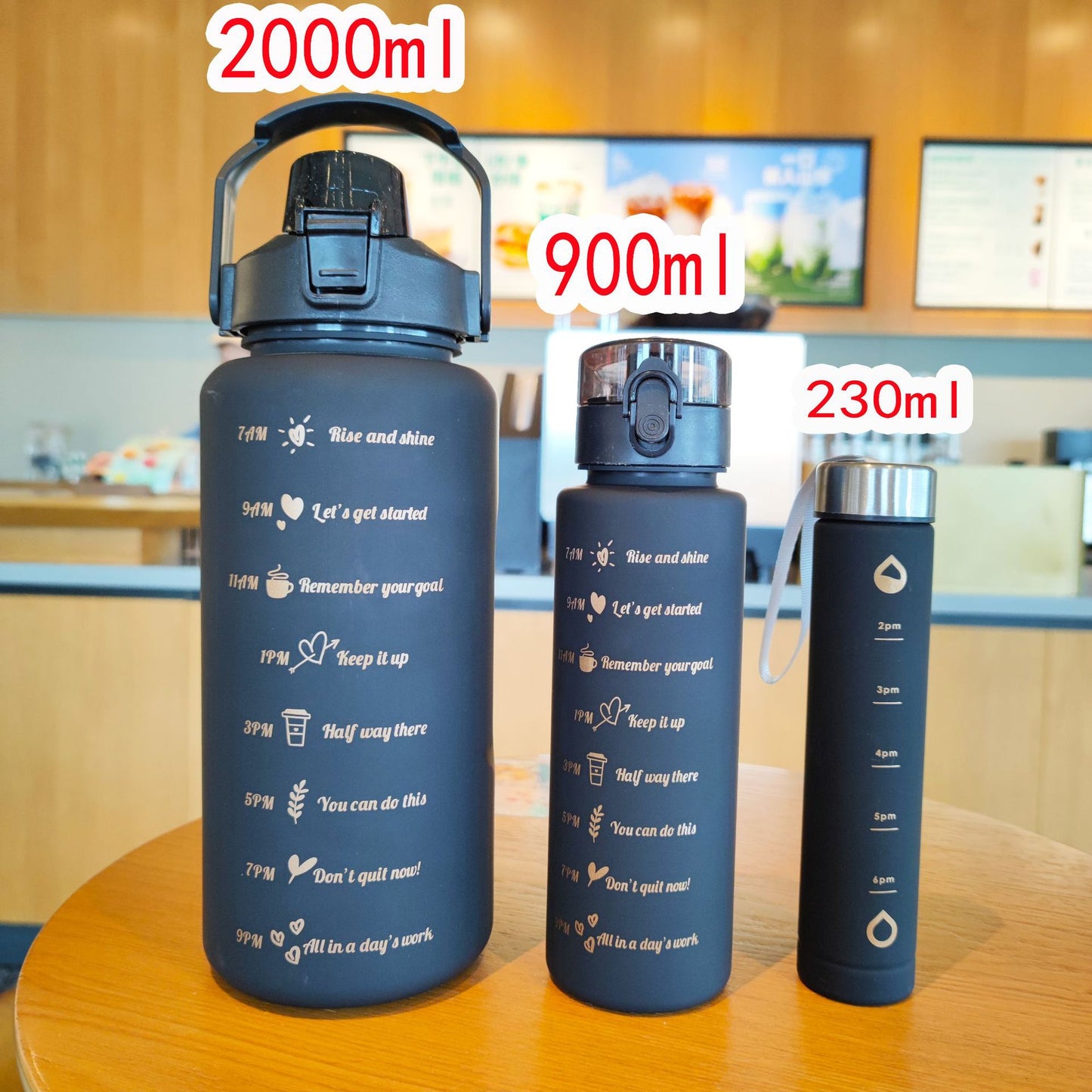 Damen Motivierende Trinkflasche mit Zeitmarkierungen Brehn