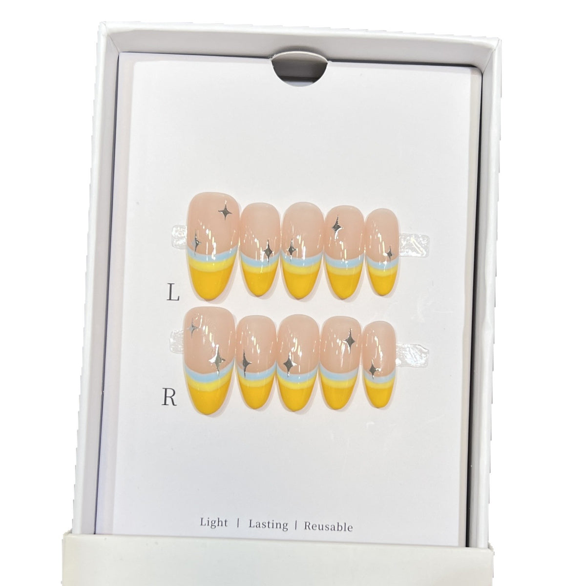 Stylisches Press-On-Nagelset mit einzigartigem bunten Design Brehn
