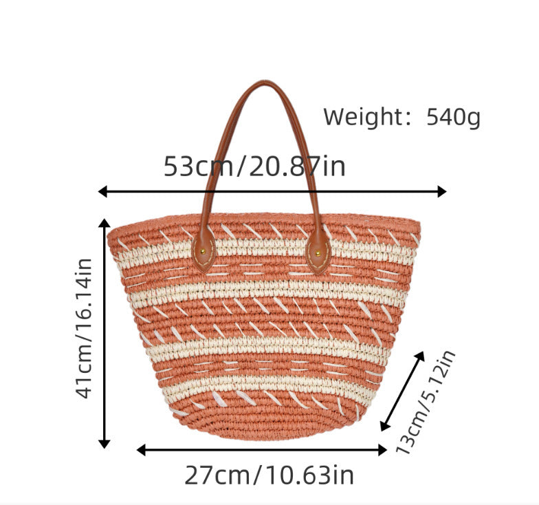 Bast-Strandtasche mit Elegantem Strukturdesign Brehn