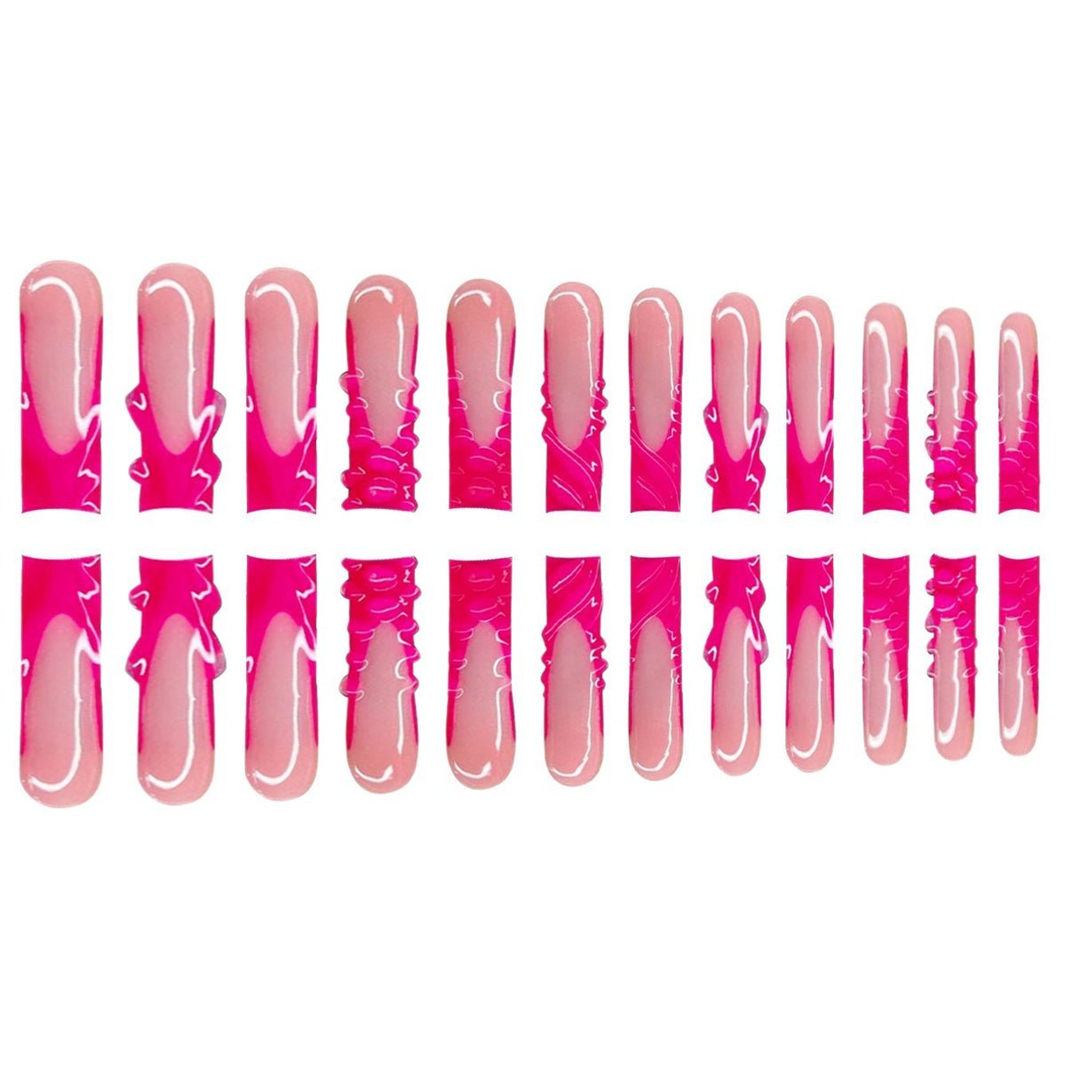 Künstlerisches Langes Press-On-Nagel-Set mit Einzigartigem Design Brehn