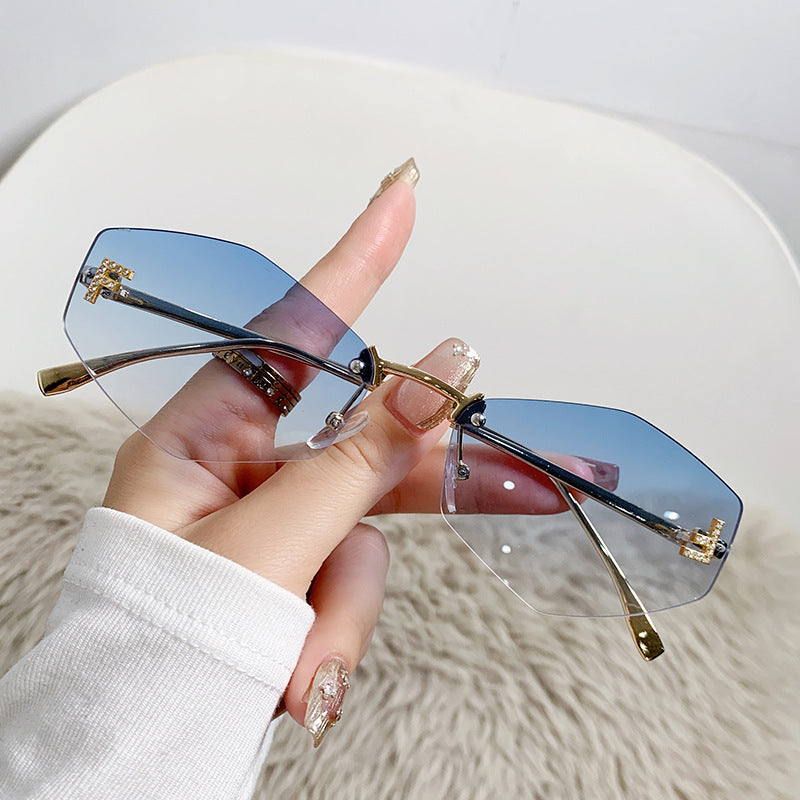 Damen Designer-Sonnenbrille mit innovativem sechseckigem Rahmen Brehn