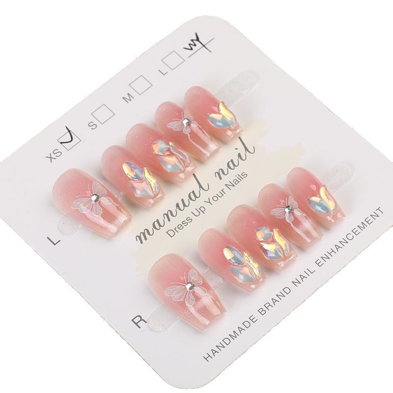 Elegante dekorative Press-On Nail Set Brehn
