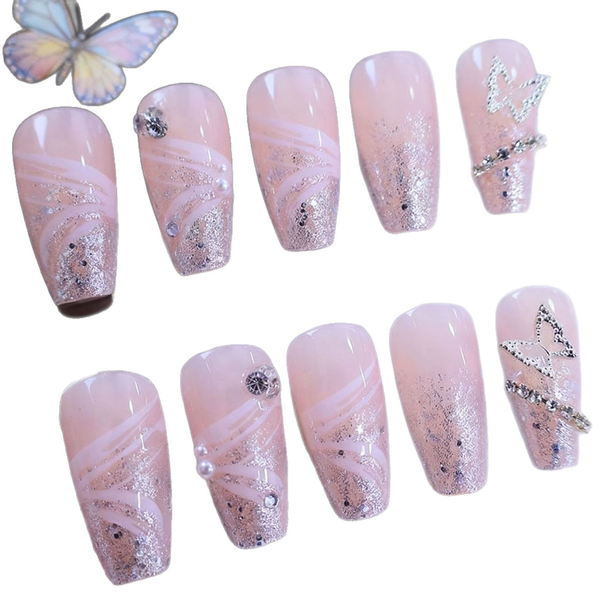 Glamouröse 3D Strass Nagelkunst Extensions Brehn