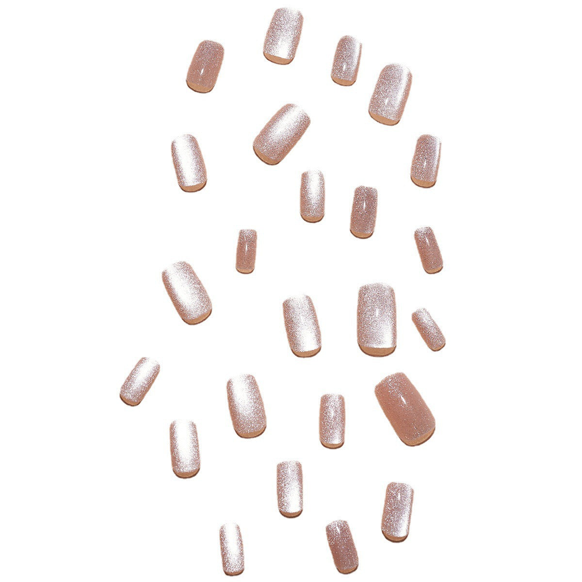 Glamouröses Kunstnagelset mit Glitzer- und Ombre-Effekt Brehn