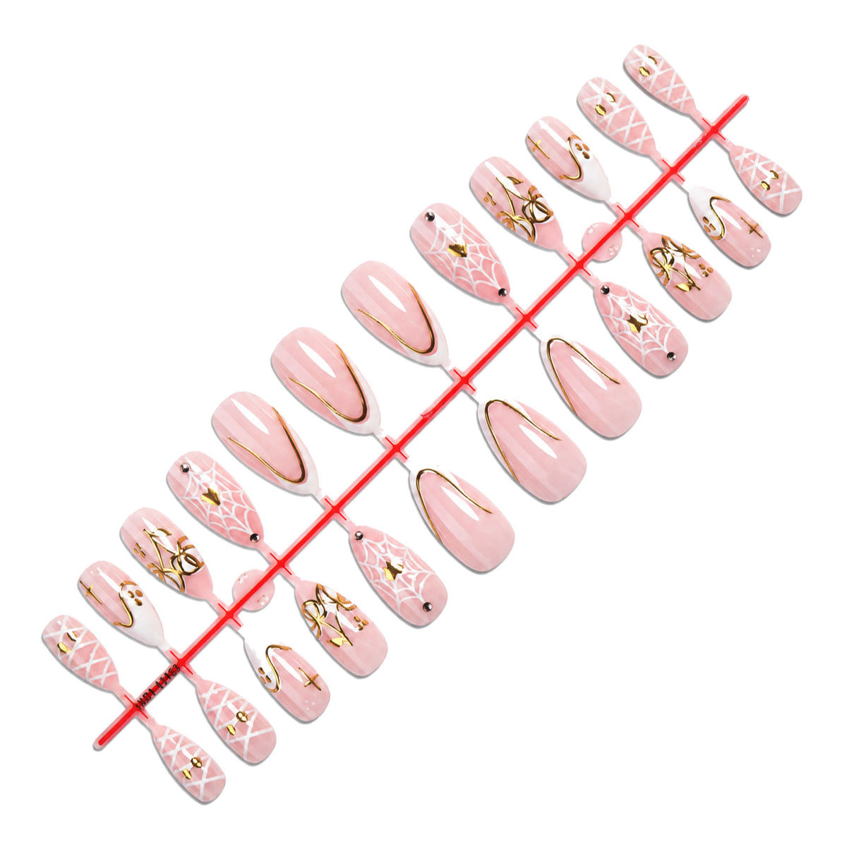 Kunstnagelset mit eleganten Spinnenmotiven und goldenen Akzenten Brehn