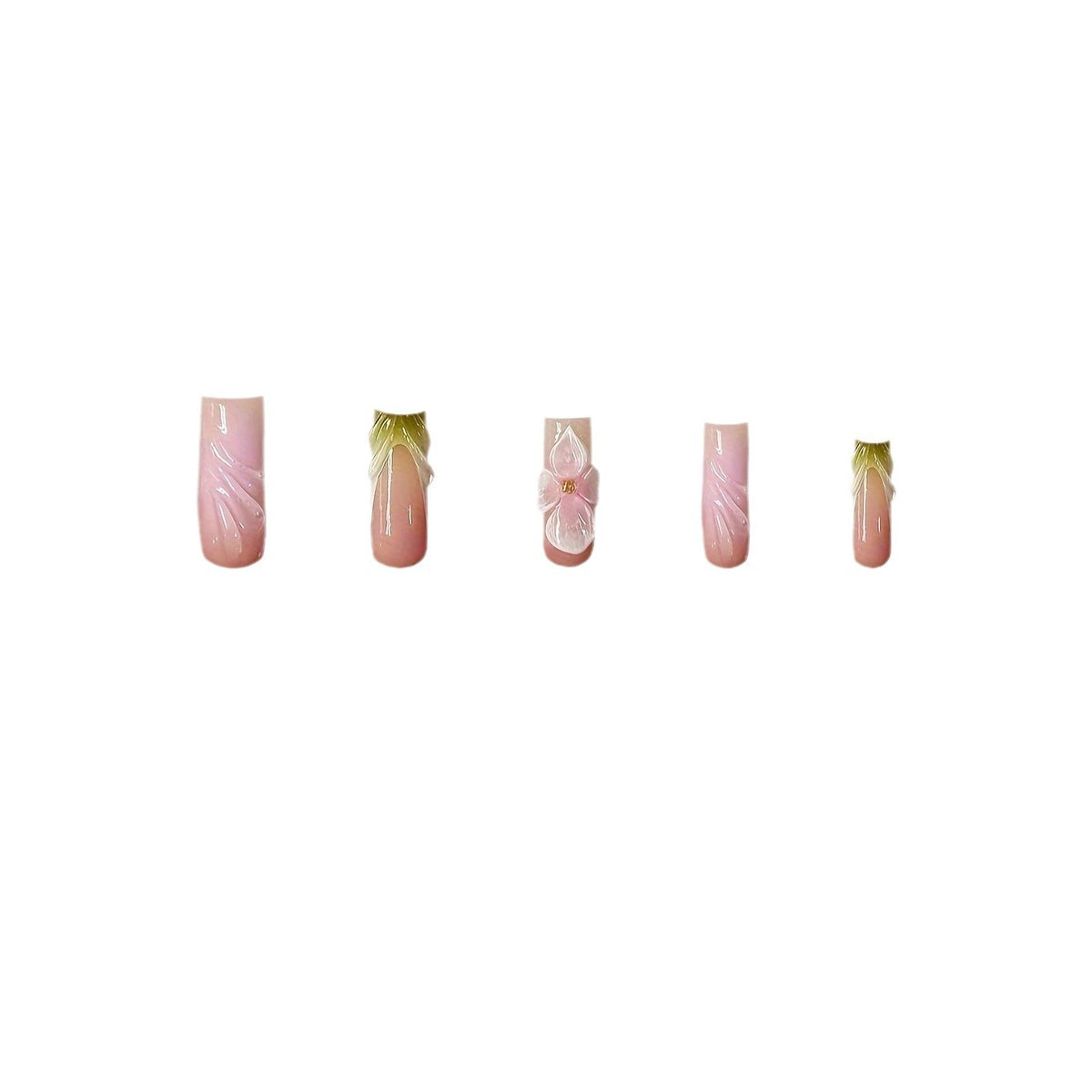 Künstlerisches Floral Acryl Nageldesign Brehn