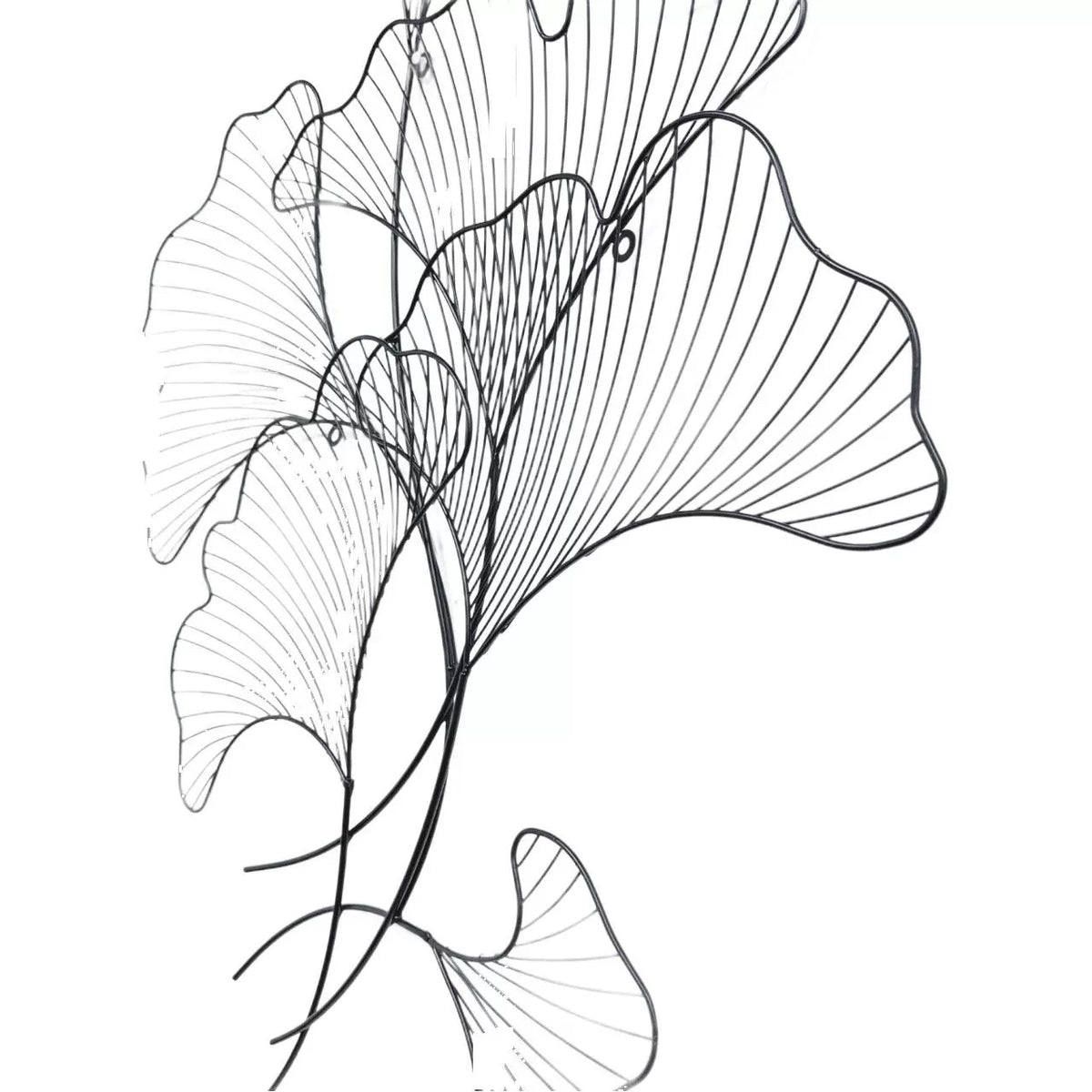 Elegante Ginkgo-Blatt Metall Wandskulptur Brehn