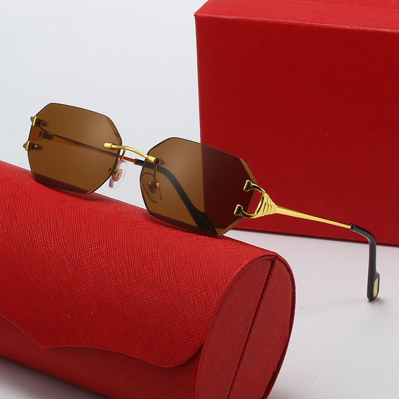 Damen moderne Oktagon-Sonnenbrille mit stylishem Metallrahmen und polarisierenden Gläsern Brehn