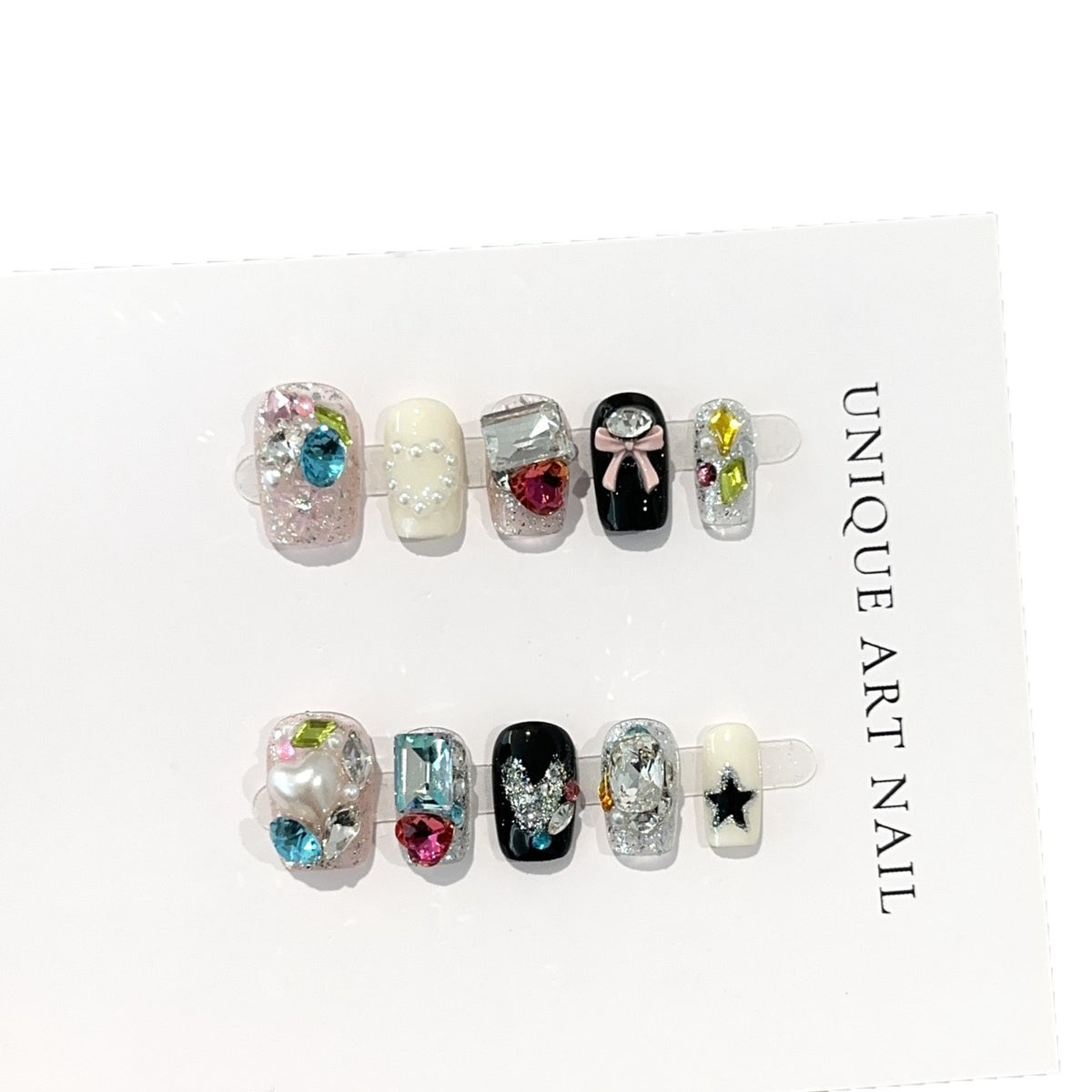 Glamouröse Strass-dekorierte Press-On Nail Set