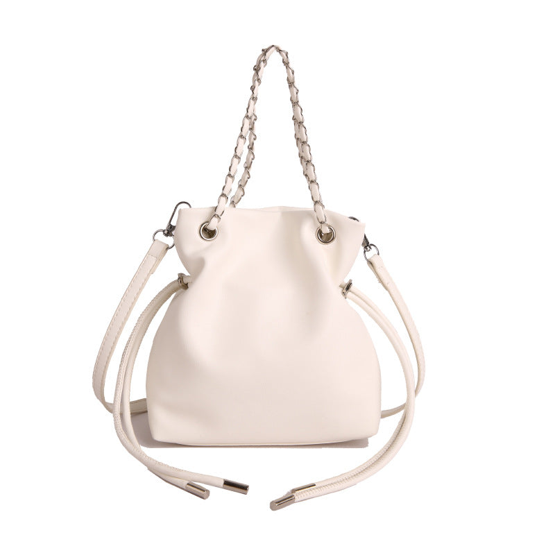 WoChic Lässige Leder Bucket Bag Brehn