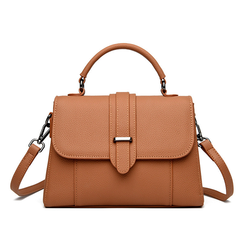 Elegante Leder Top Handle Handtasche Brehn