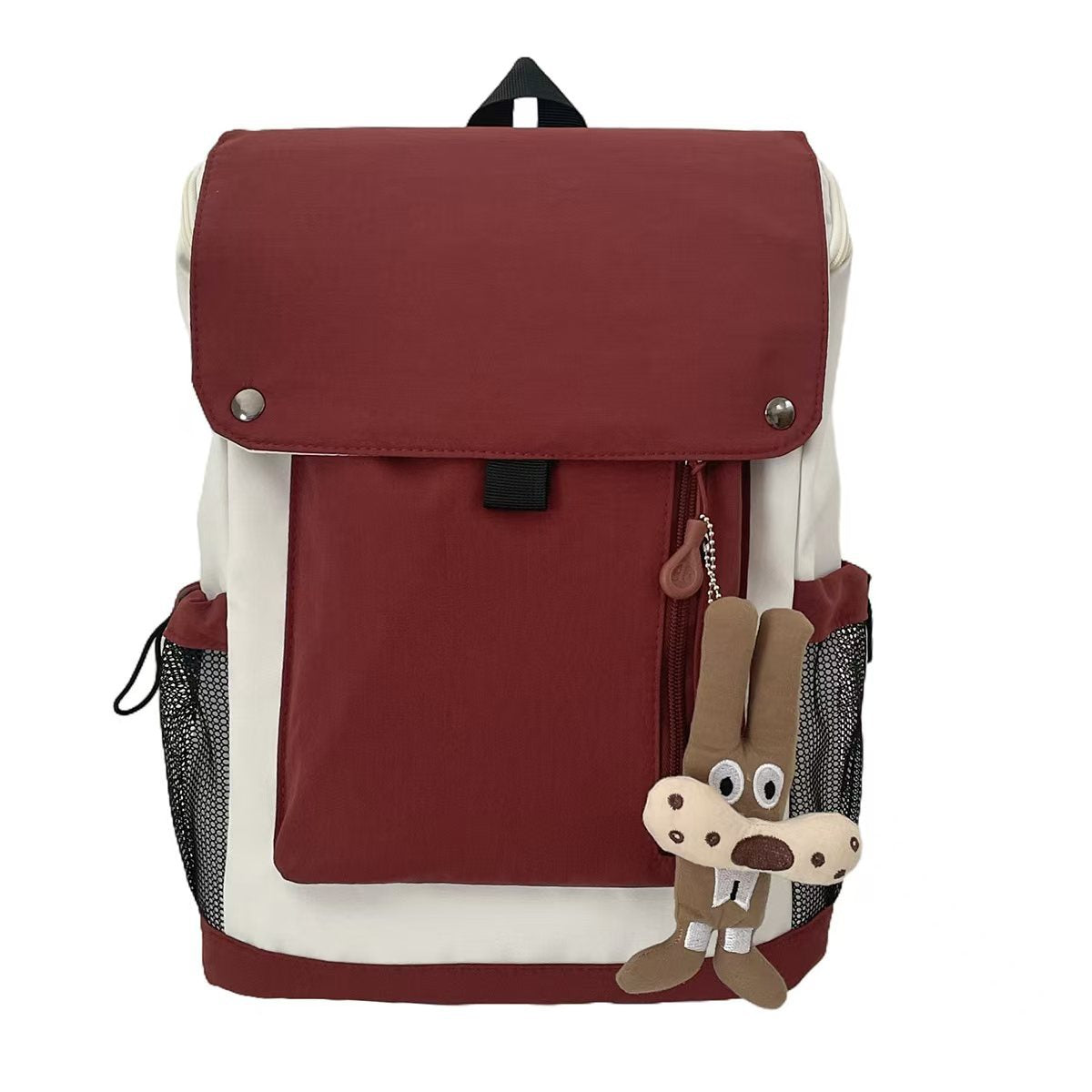 Rucksack mit Funktionalem Design und Niedlichem Plüschanhänger Brehn