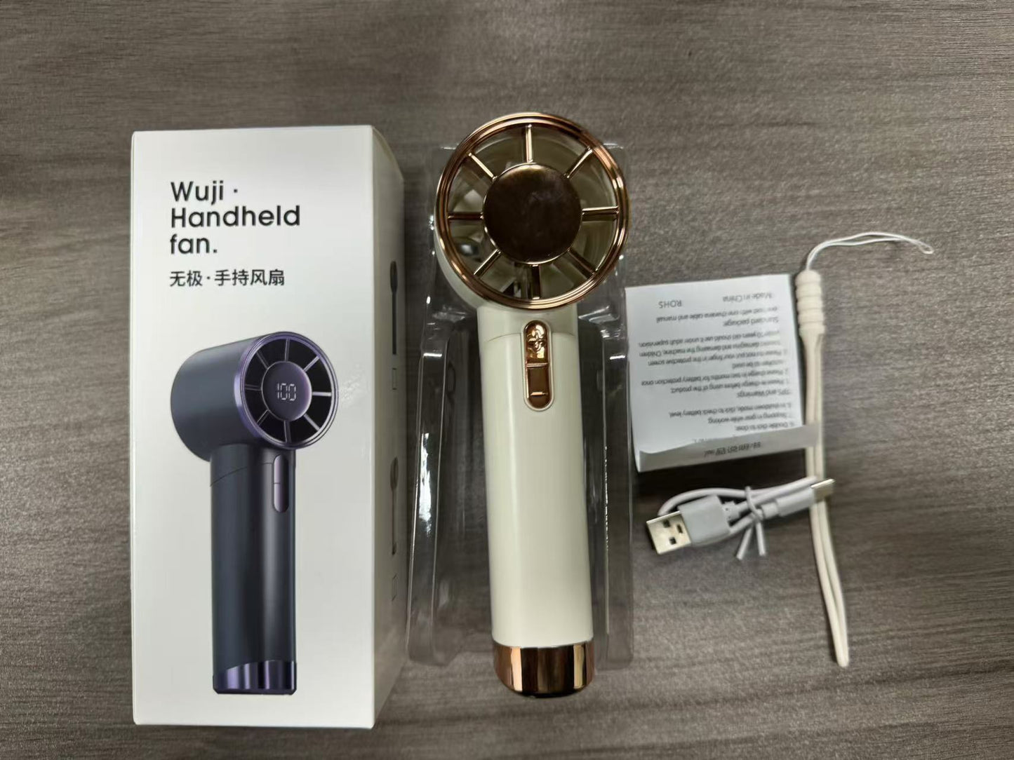Damen Tragbarer Handventilator mit LED-Display und verschiedenen Geschwindigkeitsstufen Brehn