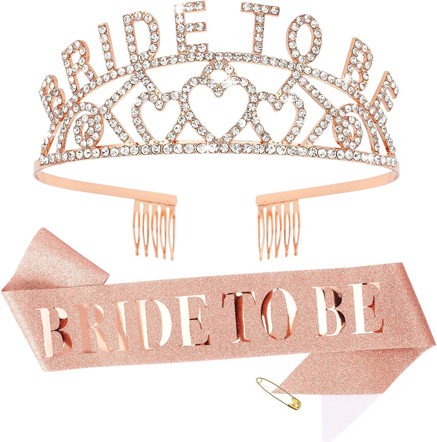 Damen Glitzernde Tiara mit Herzmotiven Brehn