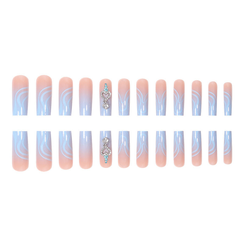 Elegant gestaltete grafische abstrakte Nagelkunstverlängerungen Brehn