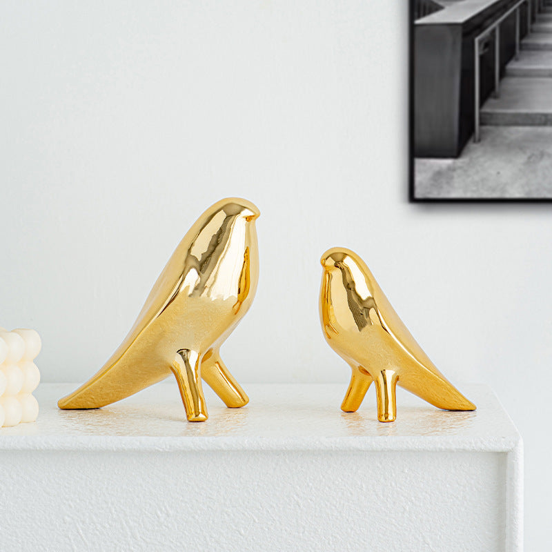 Elegante Kunstkeramik Vogel Skulptur Brehn