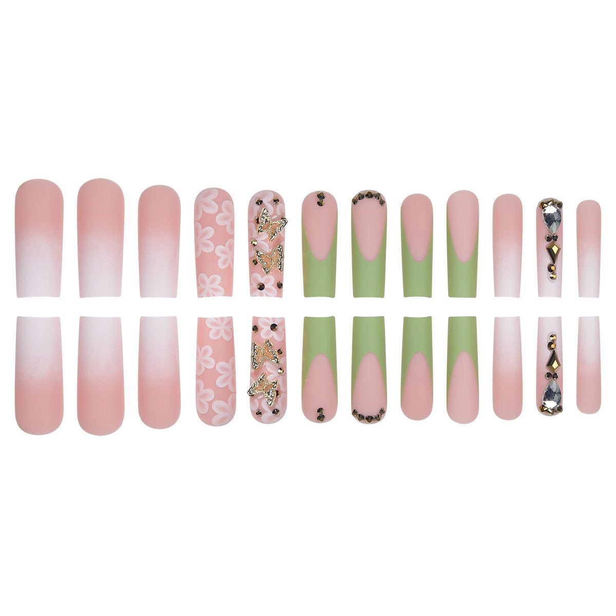 Blumengestützte Press-On Nail Art Brehn