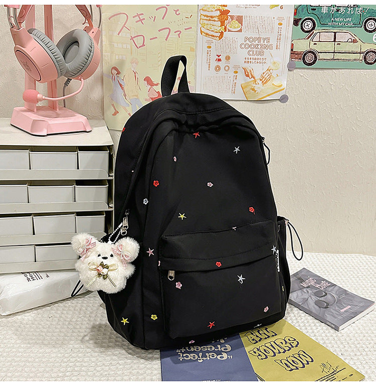 Bestickter gemusterter Schulrucksack