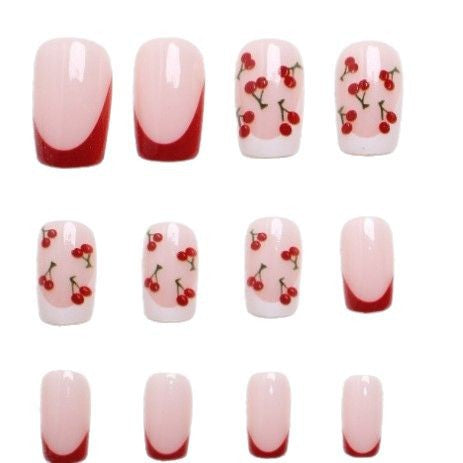 Floral French Tip Nail Art Brehn 1789914984