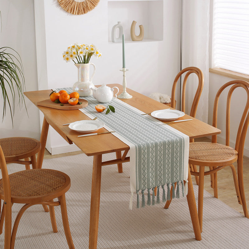 Aufwändige Fransen Tischläufer